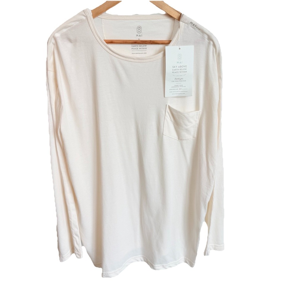 MAI We Care Adaptive Snap Long Sleeve Pocket Shirt Mens XL Creamy White NWT